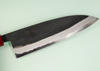 Hinokuni Shirogami 1 Wa-Santoku 210mm Kurouchi RRO