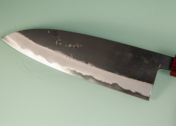 Hinokuni Shirogami 1 Wa-Santoku 210mm Kurouchi RRO