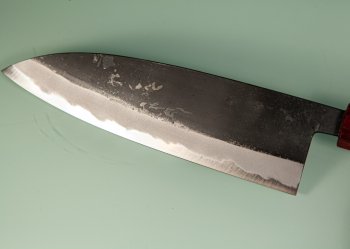 Hinokuni Shirogami 1 Wa-Santoku 210mm Kurouchi RRO