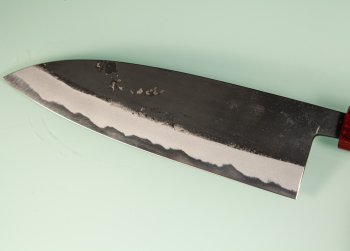 Hinokuni Shirogami 1 Wa-Santoku 240mm Kurouchi RRO