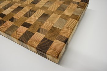 Schneidbrett aus Schweizer Eiche/Esche/Nussbaum 40x30x5cm Hirnholz