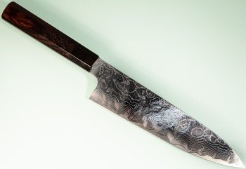 Katayama VG-10 Damascus polished Wa-Gyuto 210mm Rosenholz/Bffelhorn
