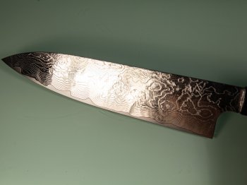 Katayama VG-10 Damascus polished Wa-Gyuto 210mm Rosenholz/Bffelhorn