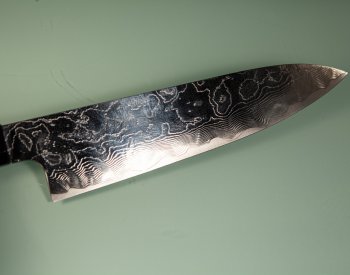 Katayama VG-10 Damascus polished Wa-Gyuto 210mm Rosenholz/Bffelhorn