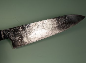 Katayama VG-10 Damascus polished Wa-Gyuto 210mm Rosenholz/Bffelhorn