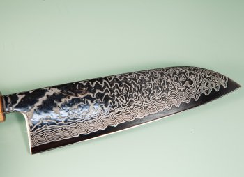 Tsunehisa SLD Damascus polished Wa-Santoku 170mm RWO