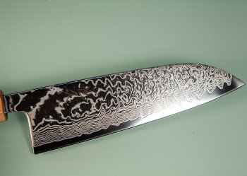Tsunehisa SLD Damascus polished Wa-Santoku 170mm RWO