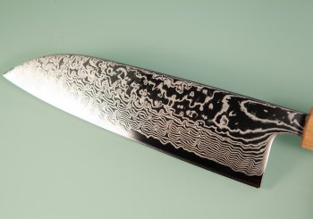 Tsunehisa SLD Damascus polished Wa-Santoku 170mm RWO