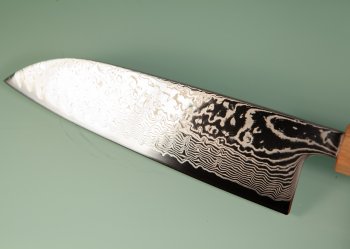 Tsunehisa SLD Damascus polished Wa-Santoku 170mm RWO