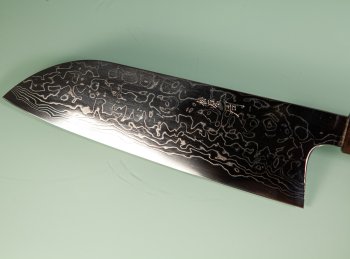Shu Matsubara ZDP-189 polished Damascus Wa-Santoku 185mm