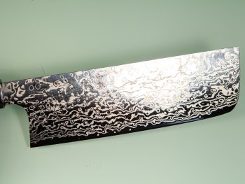 Hatsukokoro Ginga ATS-34 Nickel Damascus Wa-Nakiri 165mm Wenge