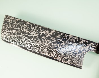 Hatsukokoro Ginga ATS-34 Nickel Damascus Wa-Nakiri 165mm Wenge