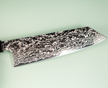 Hatsukokoro Ginga ATS-34 Nickel Damascus Wa-Bunka 185mm Teak