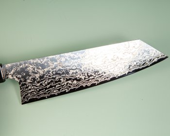 Hatsukokoro Ginga ATS-34 Nickel Damascus Wa-Bunka 185mm Teak