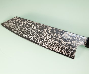 Hatsukokoro Ginga ATS-34 Nickel Damascus Wa-Bunka 185mm Teak