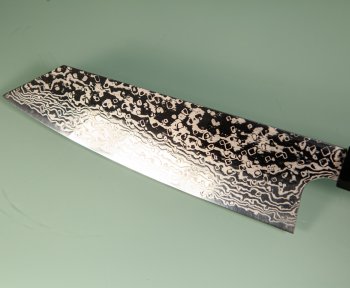 Hatsukokoro Ginga ATS-34 Nickel Damascus Wa-Bunka 185mm Teak