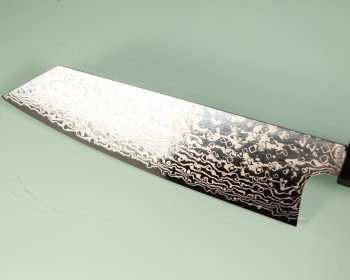Hatsukokoro Ginga ATS-34 Nickel Damascus Wa-Bunka 185mm Teak