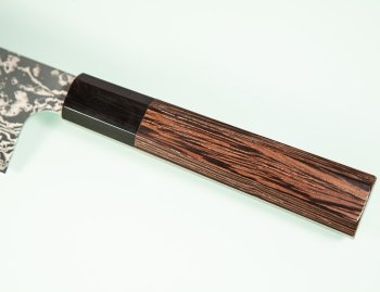 Hatsukokoro Ginga ATS-34 Nickel Damascus Wa-Bunka 185mm Wenge
