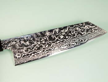 Hatsukokoro Ginga ATS-34 Nickel Damascus Wa-Bunka 185mm Wenge