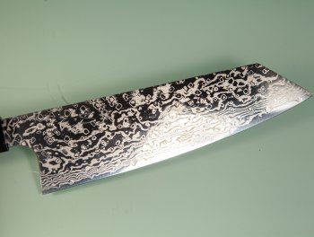 Hatsukokoro Ginga ATS-34 Nickel Damascus Wa-Bunka 185mm Wenge