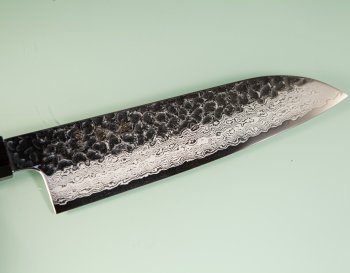 Hatsukokoro VG10 Damascus Tsuchime Wa-Santoku 180mm Wenge