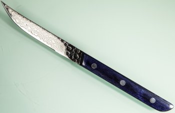 Tsunehisa AUS10 Damascus Steak Knife 110mm blue