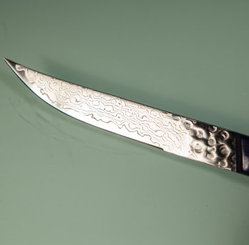 Tsunehisa AUS10 Damascus Steak Knife 110mm blue