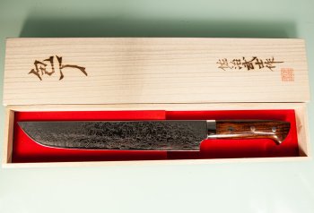 Takeshi Saji R2 Diamond Damascus Sakimaru 250mm Ironwood