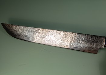 Takeshi Saji R2 Diamond Damascus Sakimaru 250mm Ironwood