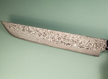Takeshi Saji R2 black Damascus Sakimaru 250mm Ironwood