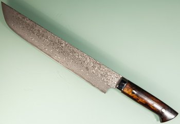 Takeshi Saji R2 black Damascus Sakimaru 250mm Horn