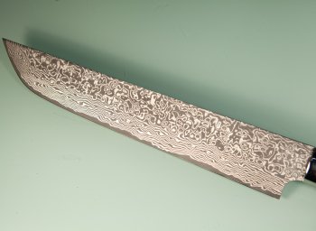 Takeshi Saji R2 black Damascus Sakimaru 250mm Horn
