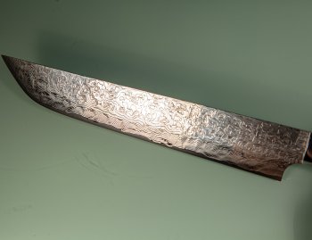 Takeshi Saji R2 Diamond Damascus Sakimaru 250mm Horn