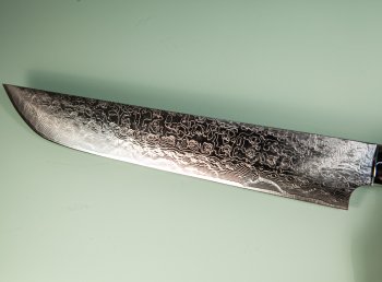 Takeshi Saji R2 Diamond Damascus Sakimaru 250mm Blue Acryl