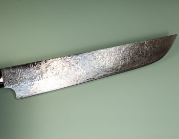 Takeshi Saji R2 Diamond Damascus Sakimaru 250mm Blue Acryl