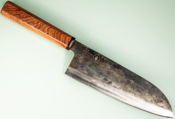 Dao Vua Leaf Spring Kurouchi Tall Santoku 210mm