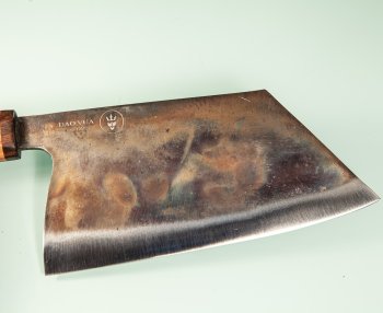 Dao Vua Leaf Spring Kurouchi Kiri Cleaver 180mm