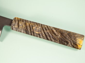 Shiro Kamo black AS Wa-Santoku 170mm gelb stabilisiert