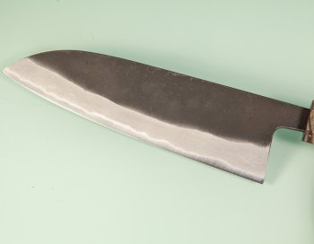Shiro Kamo black AS Wa-Santoku 170mm gelb stabilisiert