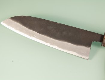 Shiro Kamo black AS Wa-Santoku 170mm gelb stabilisiert