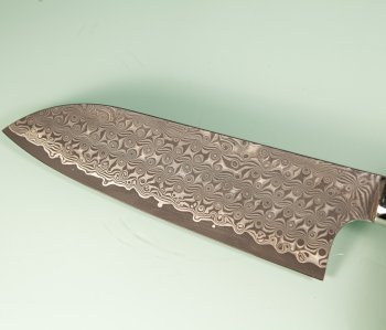 Nigara R2 Anmon Damascus Santoku 170mm Ironwood