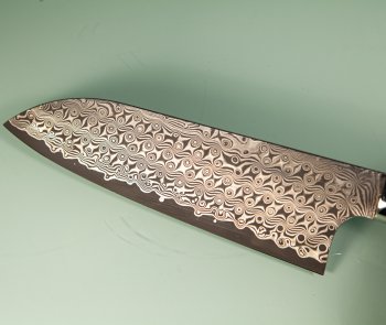 Nigara R2 Anmon Damascus Santoku 170mm Ironwood