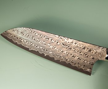 Nigara R2 Anmon Damascus Santoku 170mm Ironwood