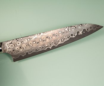 Nigara R2 Damascus black Petty 140mm Ironwood