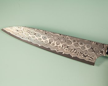 Nigara R2 Damascus black Petty 140mm Ironwood