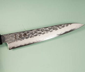 Hatsukokoro VG10 Damascus Tsuchime Wa-Petty 150mm Teak