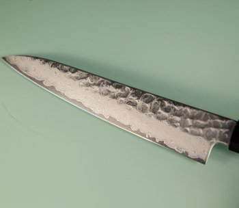 Hatsukokoro VG10 Damascus Tsuchime Wa-Petty 150mm Teak