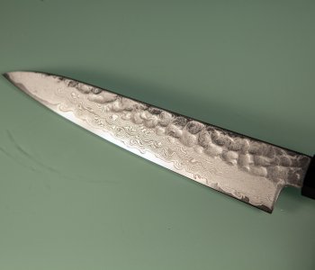 Hatsukokoro VG10 Damascus Tsuchime Wa-Petty 150mm Teak