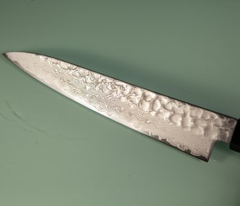 Hatsukokoro VG10 Damascus Tsuchime Wa-Petty 150mm Teak