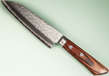 Masutani VG-10 Damast Tsuchime Ko-Santoku 130mm brown